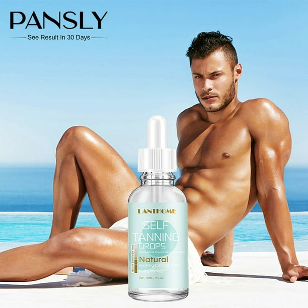Gotas de bronceado Natural para la cara, aceite de bronceado líquido, suero autobronceador oscuro, gotas para cara y cuerpo, Aceite hidratante tropical Fivean unisex