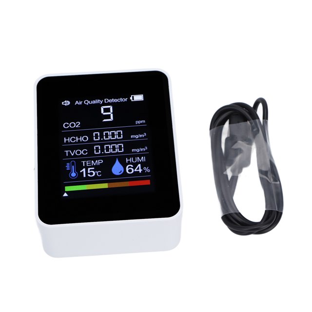 Probador de CO2 monitor de calidad del aire 8 en 1 sensible multifuncional para dormitorio