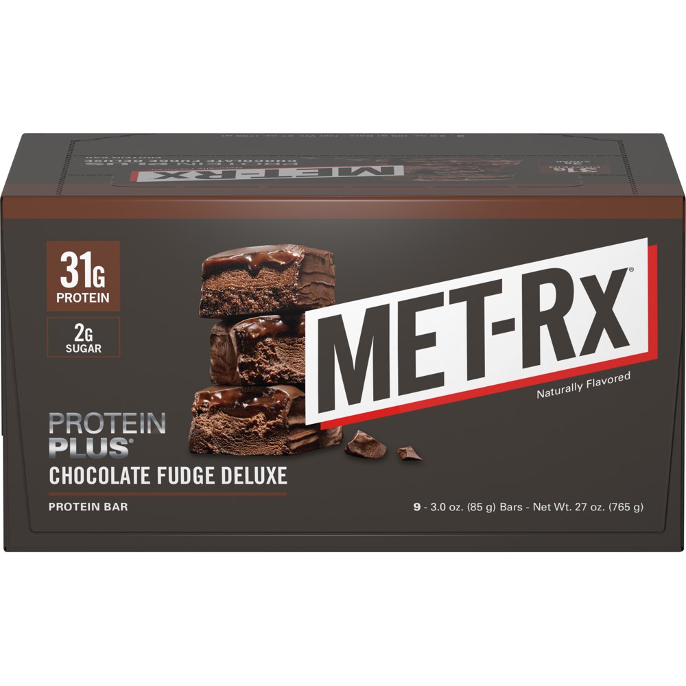 METRx Protein Bar, Chocolate Fudge Deluxe, 32g Protein, 9 Ct Walmart