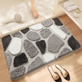 thumbnail image 2 of Bathroom Floor Mat 40 cm x 60 cm Absorbent Non-Slip Polyester Shaggy Chenille Rug for Bathroom Kitchen Laundry Room, 2 of 6