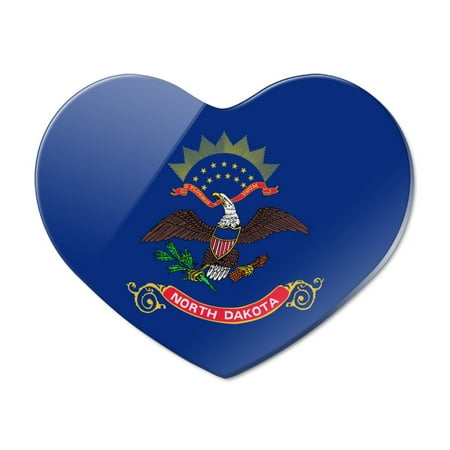 

North Dakota State Flag Heart Acrylic Fridge Refrigerator Magnet