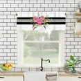 thumbnail image 2 of Jbralid Spring Flower Window Valances Summer Watercolor Floral Black White Striped Valance Kitchen Curtains with Rod Pocket Short Curtain Panels for Bedroom Living Room 54" X 18", 2 of 5