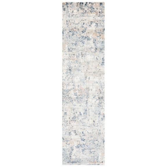 SAFAVIEH Martha Stewart Bairre Distressed Abstract Runner Rug, Cream/Light Grey, 2'2" x 8'