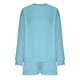 thumbnail image 5 of ICHUANYI Clearance Women Fashion Round-Neck Blouse Long Sleeve Tops Sweatshirt Shorts Casual Suit Sets(Light Blue, XL) ICHUANYI WER2023081205088, 5 of 7