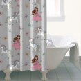 thumbnail image 4 of Princess Unicorn Butterfly Pattern Shower Curtain 36"x72" ,Bathroom Decorative Shower Curtains Set with 12 Hooks,Modern Waterproof Washable Shower Curtain, 4 of 6