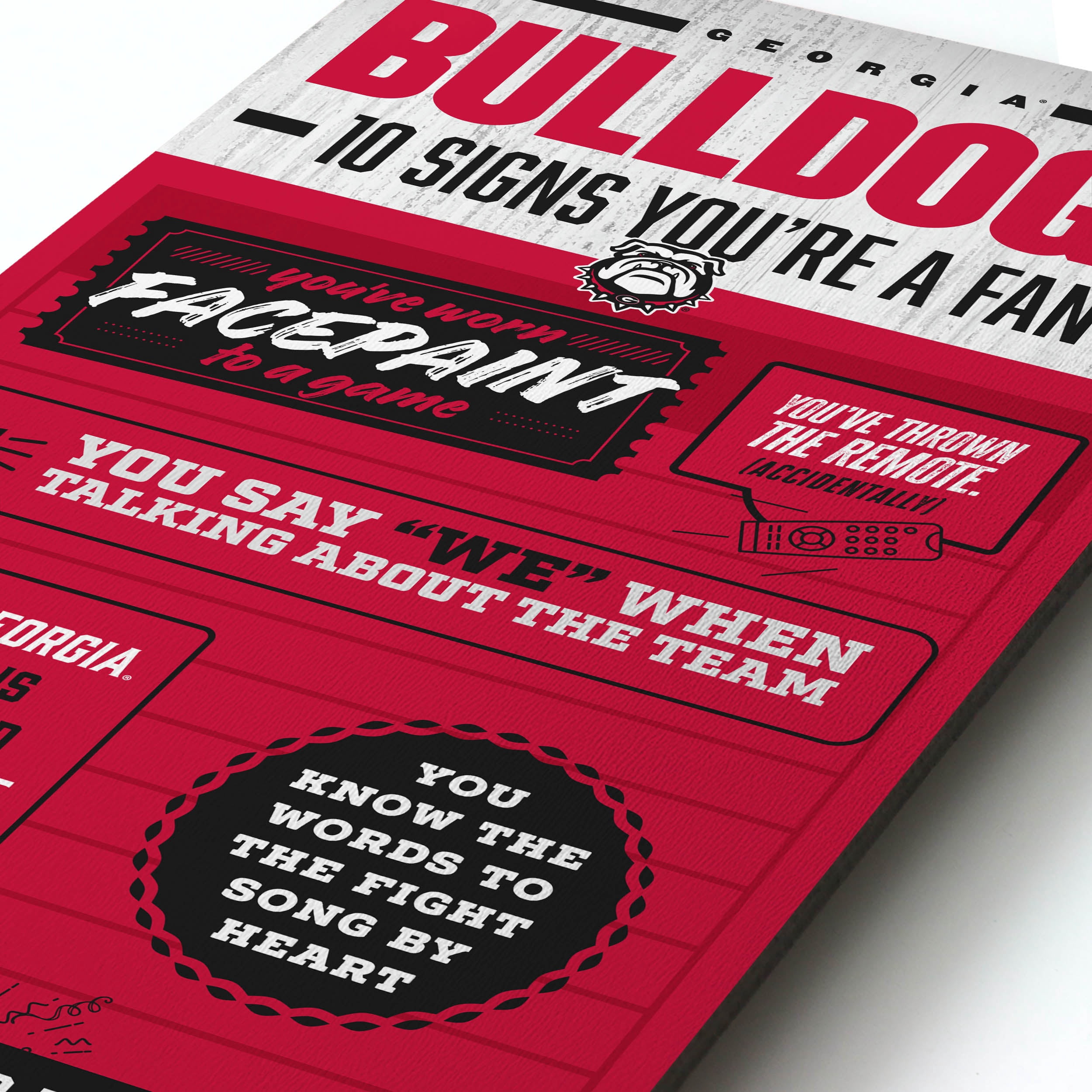 YouTheFan NCAA Georgia Bulldogs 3D Top 10 Wall Art