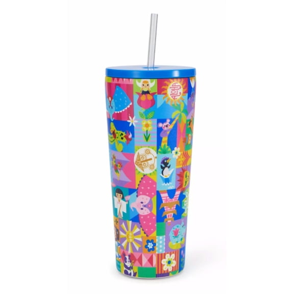 Disney Parks it's a small world Stainless Steel Tumbler with Straw New With Tag