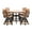 Antique Mahogany on Black, variant on Grand Lake Amish Crafted 4 Person Poly Adirondack Counter Height Table Set, Light Gray on Dark Gray