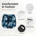 thumbnail image 4 of Daiia Ink Rose Pattern Women's 2 in 1 Running Shorts - Lightweight Athletic Workout Gym Yoga Shorts Liner with Phone Pockets-Small, 4 of 7