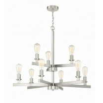 53129-BNK Craftmade Lighting Chicago - Nine Light Chandelier in Transitional Style - 34 inches wide by 28.5 inches high-Brushed Polished Nickel Finish
