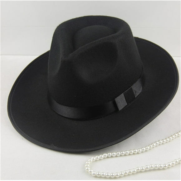 Aetherz Wool Felt Fedora Hat Wide Brim British Vintage Jazz Cap for Stage & Daily Wear Men Women Gifts for Women, Universal Size