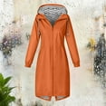 thumbnail image 4 of qucoqpe Women's Long Waterproof Hooded Jacket Windproof Rain Parka Windbreaker with Pockets Outdoor Travel Raincoat, 4 of 8