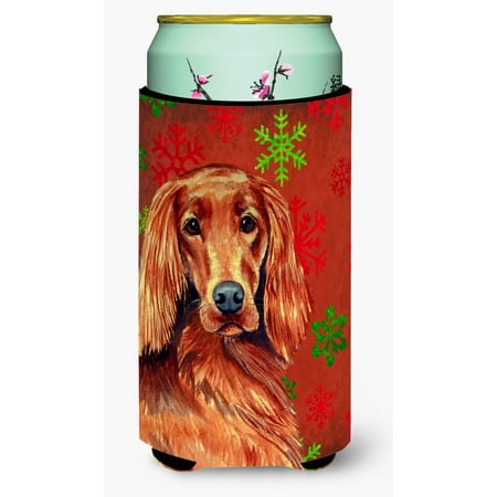 

Caroline s Treasures LH9344TBC Irish Setter Red and Green Snowflakes Holiday Christmas Tall Boy Hugger Tall Boy