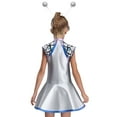 thumbnail image 4 of TiaoBug Girls Metallic Alien Dress Sleeveless Outer Space Themed Party Outfits with  Alien Hair Hoop 2Pcs Set Sliver 12, 4 of 6