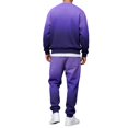 thumbnail image 5 of CCRFTGI Mens 2 Piece Tracksuit Big and Tall Casual Athletic Crewneck Sweatshirts and Joggers Fall Winter Gym Workout Matching Sets Purple L, 5 of 5