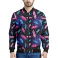 thumbnail image 3 of Chaquetas con estampado de plumas bohemias para hombre, sudadera de manga larga con estampado 3D retro, chaqueta bomber de calle de gran tamaño con cremallera, 3 of 5