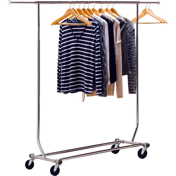 DecoBros Supreme Commercial Grade Clothing Garment Rack, Chrome