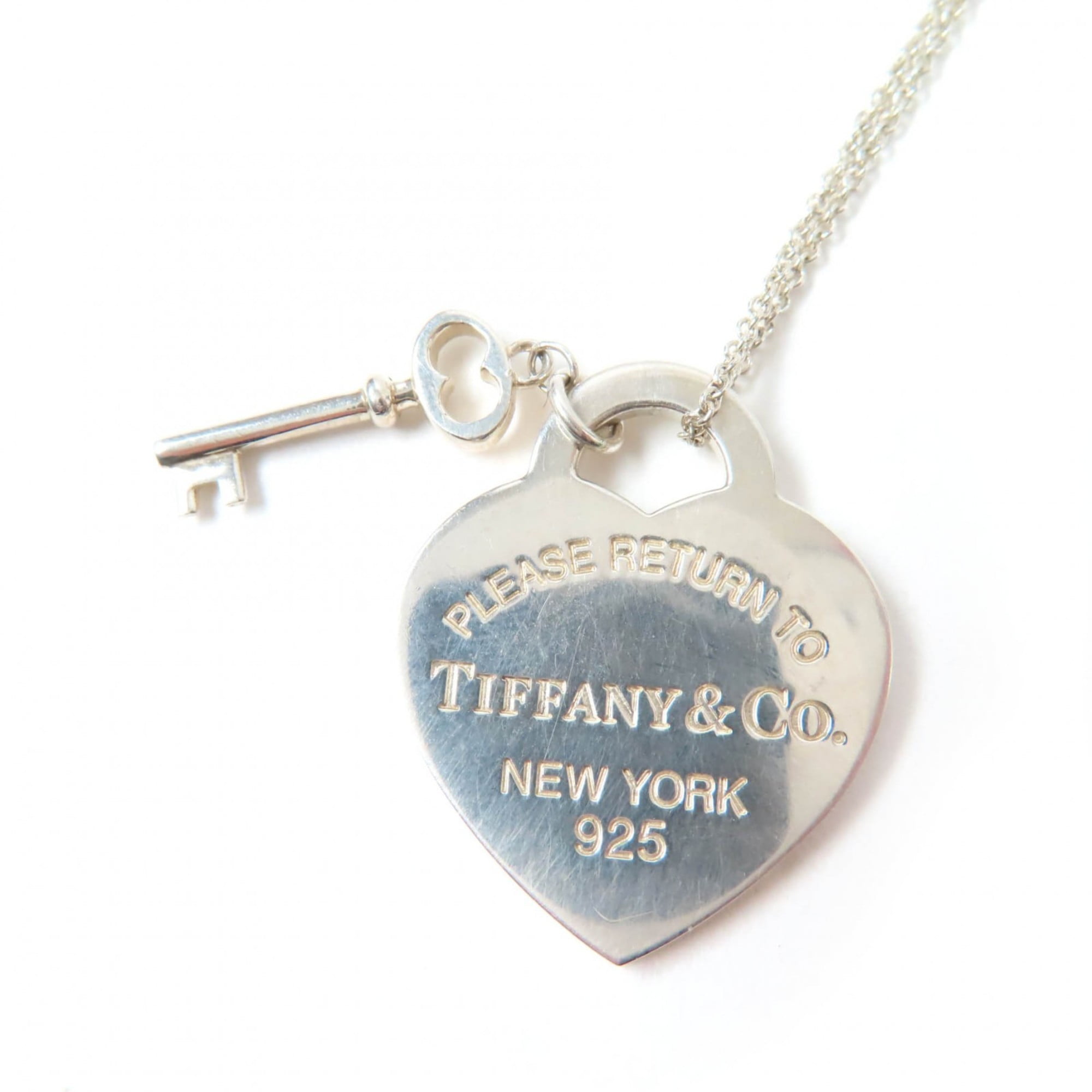 Pre-Owned TIFFANY & Co. Return to Tiffany Heart Tag Key Medium Pendant Necklace, 925... (Good)