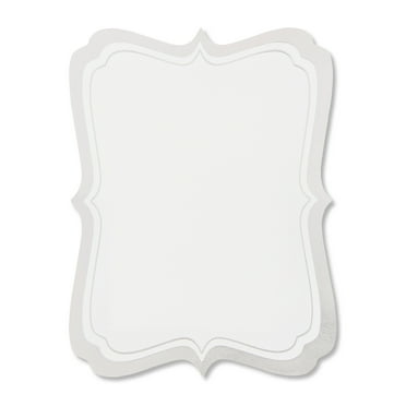 Silver/White Blank Place Cards, 3.7" x 5.1", 25 Count, by Way To Celebrate