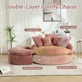 thumbnail image 3 of Rophefx 54.3" Chaise Lounge Indoor,Boneless Cloud Couch Sofa with Deep Seat,Lounge Chair with Ottoman for Living Room,No Assembly,Red, 3 of 9