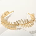 thumbnail image 3 of Golden Hollow Leaf Hair Hoop Elastic Metal Headband Decorative Women Thin Headdress Hair Accessories, 3 of 8