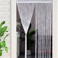 thumbnail image 1 of Cortina de cuentas para puerta, cortinas de hilo para puerta, borlas, cuentas, flecos colgantes, ventana divisoria de habitación hippie (39 × 79 pulgadas, blanco), 1 of 5