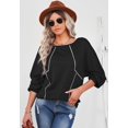 thumbnail image 2 of Women's Round Neck Contrast Stitch Sweater, 2 of 4