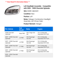 thumbnail image 2 of Left Headlight Assembly - Compatible with 2005 - 2008 Chevy Uplander 2006 2007, 2 of 2
