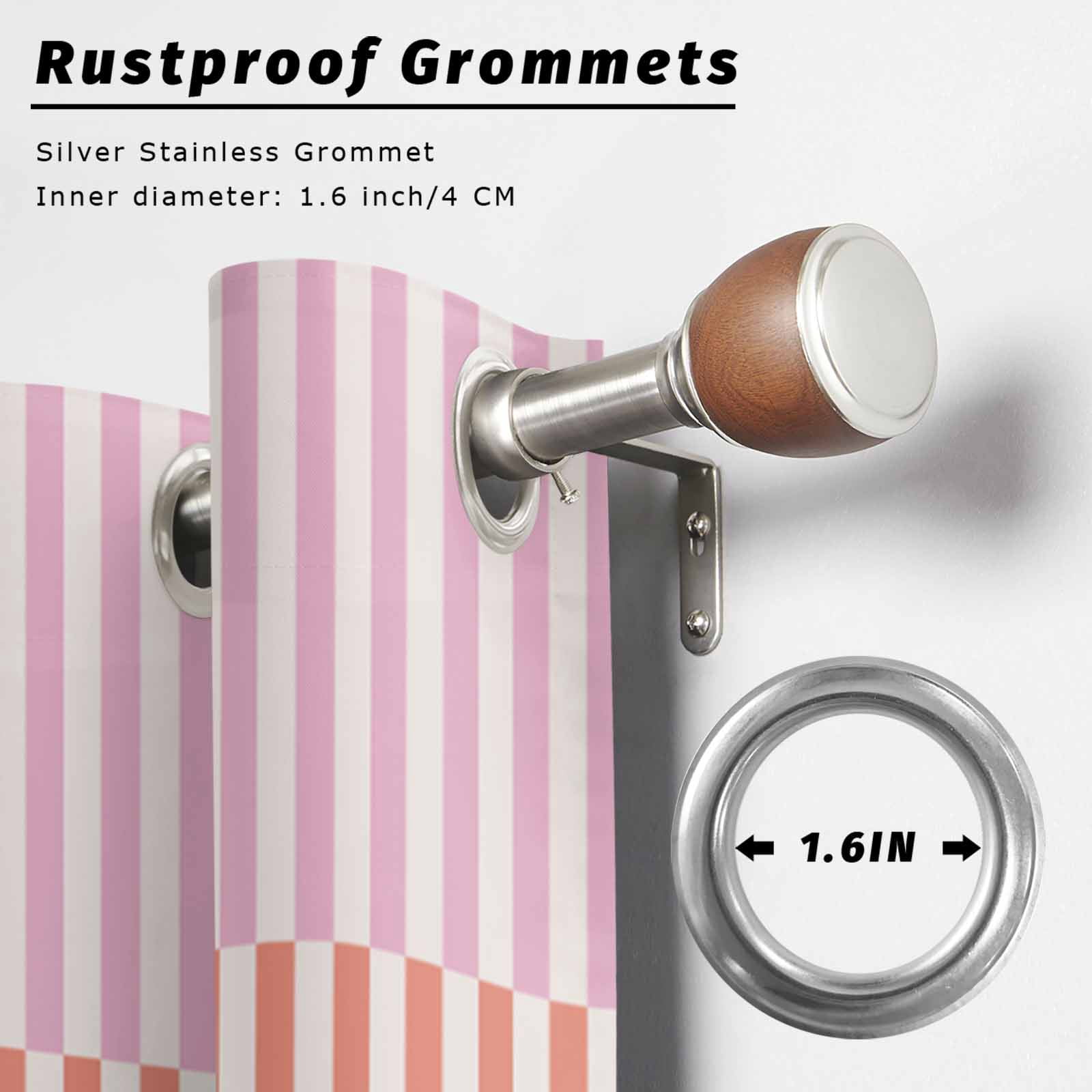 Colorful Stripe Outdoor Curtains for Patio Waterproof,Windproof Privacy Curtains with Weighted Bottom,Modern Pink Red Yellow Vertical Striped Outside Drapes for Picnic Garage Yard 54"x95" 2 Panel