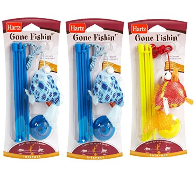 hartz at play cat toy, gone fishin',1 toy, color may vary (set of 3)
