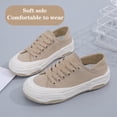 thumbnail image 3 of Cyiecw Canvas Sneakers for Women Fashion Lace-up Canvas Shoes Low Top Comfortable Casual Shoes, 3 of 7
