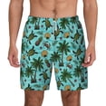 thumbnail image 2 of Picia Pineapple Sea Turtle pattern Mens Swim Trunks with Compression Liner Stretch Beach Shorts Quick Dry with Zipper Pockets No-Chafing Board Shorts-Medium, 2 of 9