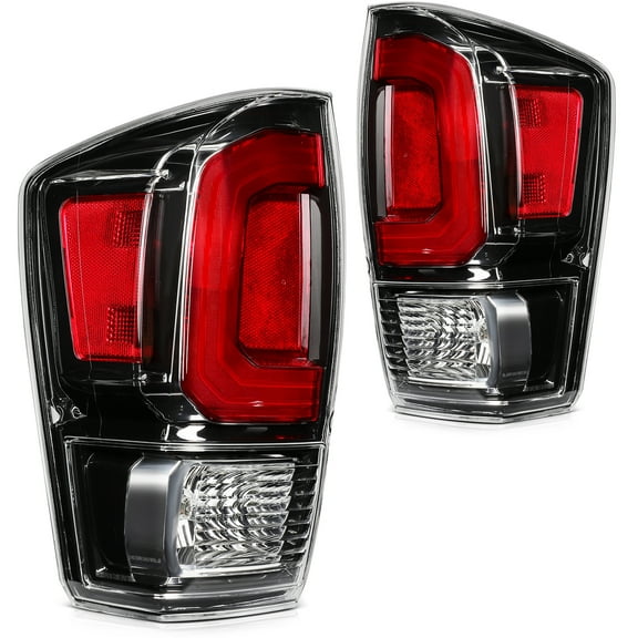 ECCPP Left Side Taillight Assembly Fit with 2020-2023 for Toyota Tacoma Headlight Chrome Housing Red Lens OE:8156004210 8155004210 (Bulbs Not include)