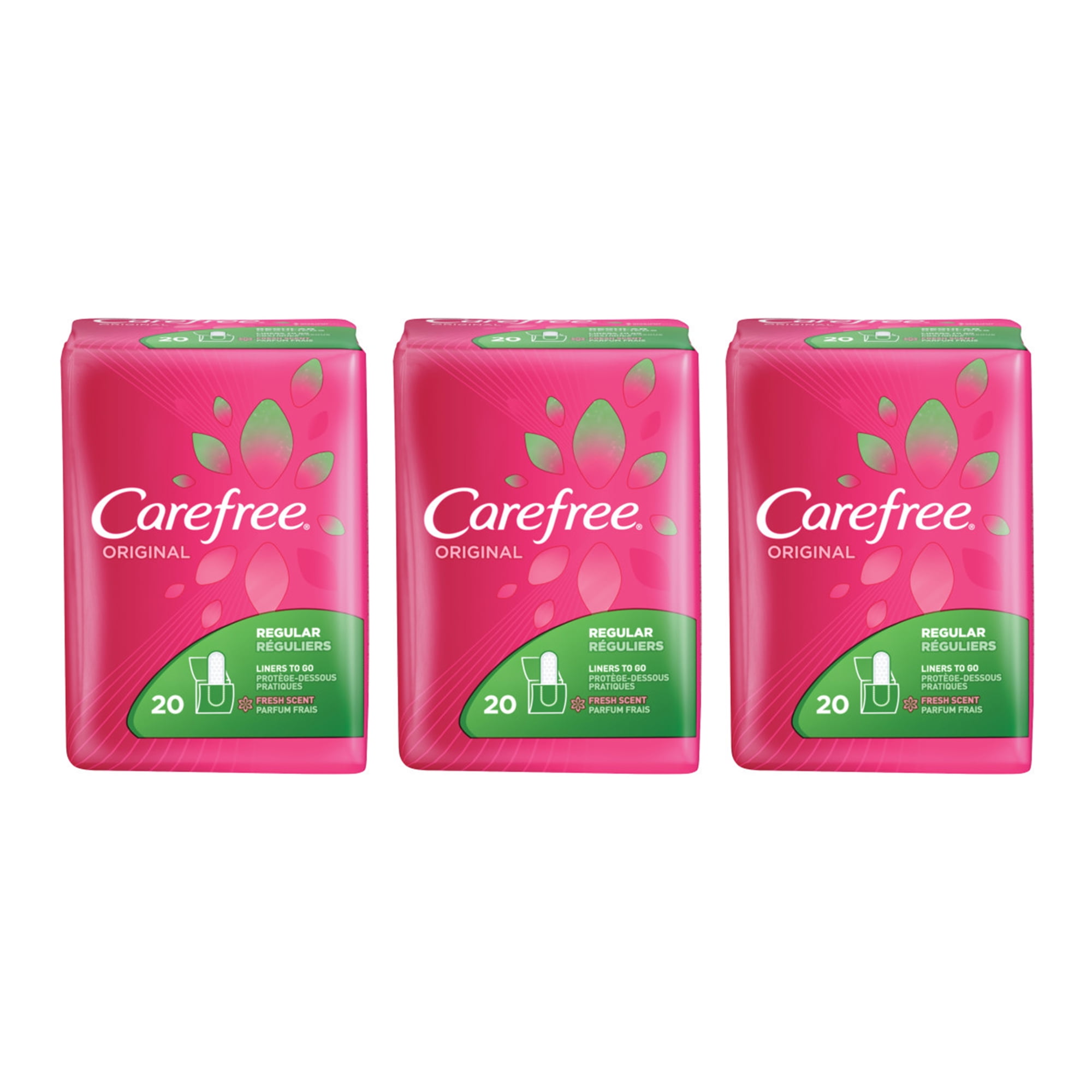 CAREFREE Original Regular ToGo Pantiliners, Fresh Scent 20 ea (Pack of