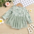 thumbnail image 3 of Pandaie Newborn Baby Girl Romper Dress Flower Embroidery Tulle Tutu Dresses Jumpsuit Princess Long Sleeve One-Piece Bodysuit Outfits Set 0 3 6 12 18 Months, 3 of 4