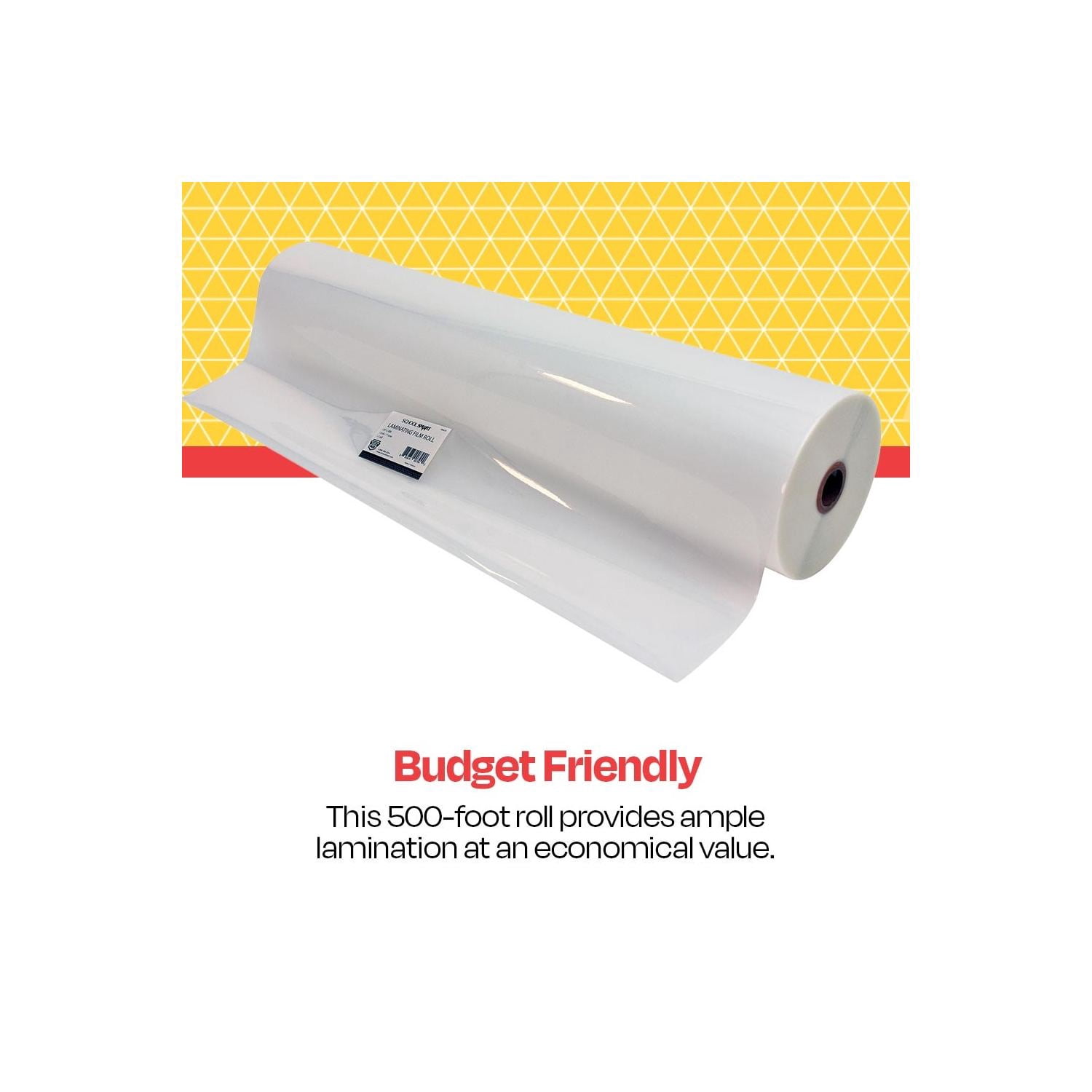 Laminating Film Roll, 25 Inches x 500 Feet, 3 Mil Thick, High Gloss