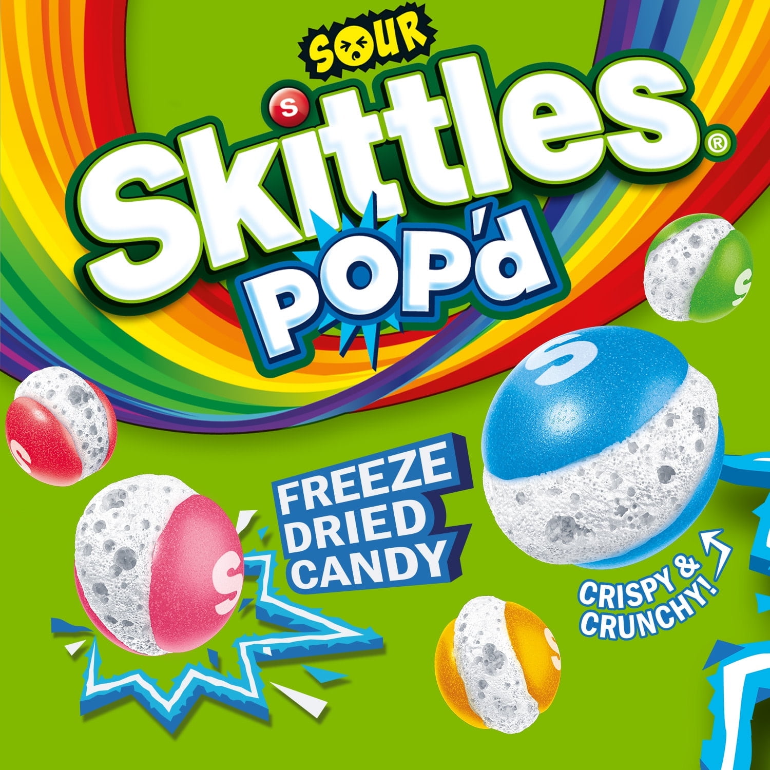 SKITTLES POP'D Sour Freeze Dried Candy - 5.5 oz