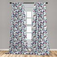 thumbnail image 5 of Ambesonne Mid Century Curtains, Pastel Funky Shapes, Pair of 28"x63", Dark Purple Dark Coral, 5 of 5