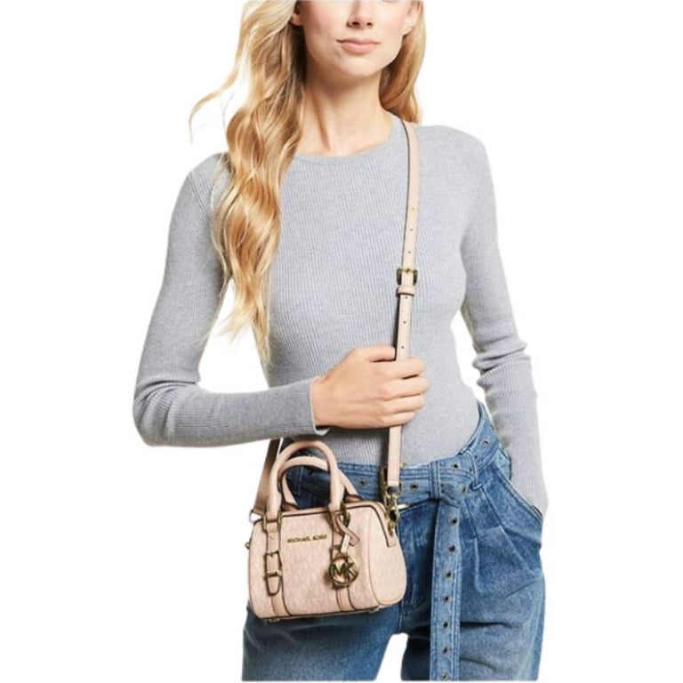 format fredelig Har råd til Michael Kors Womens Bedford Legacy Extra Small Logo Duffle Crossbody Bag  (Ballet) MK Signature - Walmart.com