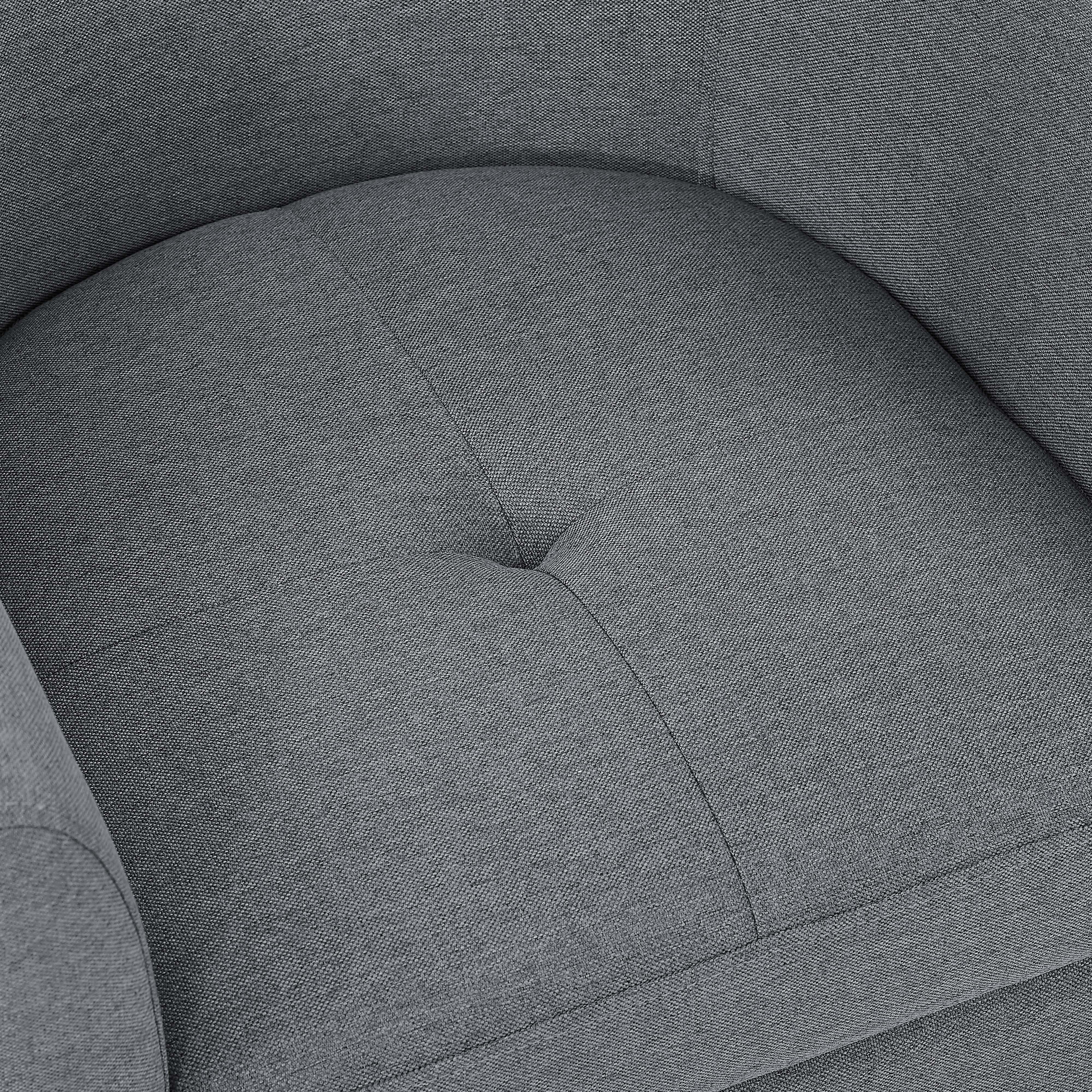 Aukfa Barrel Accent Chair with Ottoman & Arms, Modern Upholstered Chair for Bedroom/ Living Room, Gray