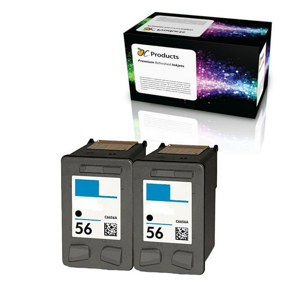 Remanufactured Compatible Ink Cartridge Replacement for HP 56 for PSC 1315 PSC 2410 PSC 1110 PSC 2175 Officejet 6110 Deskjet 450 PhotoSmart 7150 7260 Printers (2 Black)