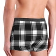 thumbnail image 4 of Men's Boxer Briefs, Buffalo check plaid white black Soft Comfy Mens Underwear Boxer Briefs Breathable With Widen Waist, 4 of 7