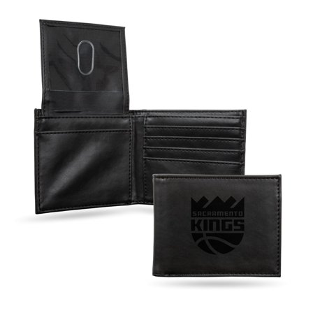 Sacramento Basketball Kings Black Bilfold Wallet with clear ID display