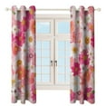 thumbnail image 3 of Floral Colorful Flower 2 Panel Curtain Set, Watercolor Painting Window Treatment Living Room Bedroom Decor, 3 of 5