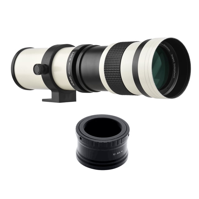 Cámara de Lente MF Super Telephoto Zoom Lente F/8.3-16 420-800 mm Monte T2 Con Anillo Adaptador de Montaje M 1/4 Reemplazo de Roscas para m M2 M5 M5 M6 Mark II M10 M50 M100
