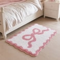thumbnail image 7 of Naittoop Christmas Day Bow Rug 16x24in Pink Fluffy Area Rug Non Slip Plush Bedroom Carpet Cute Pink Bow Inspired Door Mat for Romantic Home Decor Beside Bed Vanity Entryway or Gift for Her, 7 of 7