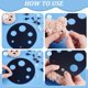 thumbnail image 4 of 4 herramientas auxiliares negras para insertar ojos de seguridad acrílicos en manualidades amigurumi. Herramienta para colocar ojos de seguridad y arandelas. Incluye plantilla de medición de ojos., 4 of 9