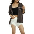 thumbnail image 2 of Veste à Capuche Décontractée pour Femmes à Manches Longues avec Fermeture Éclair, Imprimé Lettre, Poches, Chandail en Molleton d'Automne, 2 of 9