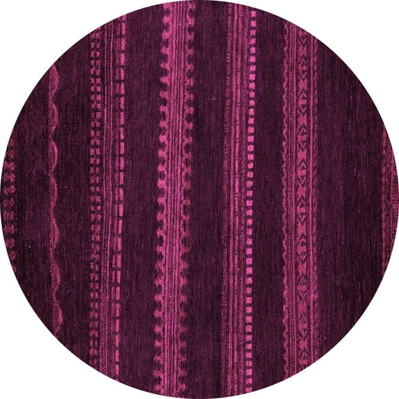 Ahgly Company Indoor Round Abstract Pink Modern Area Rugs, 6' Round