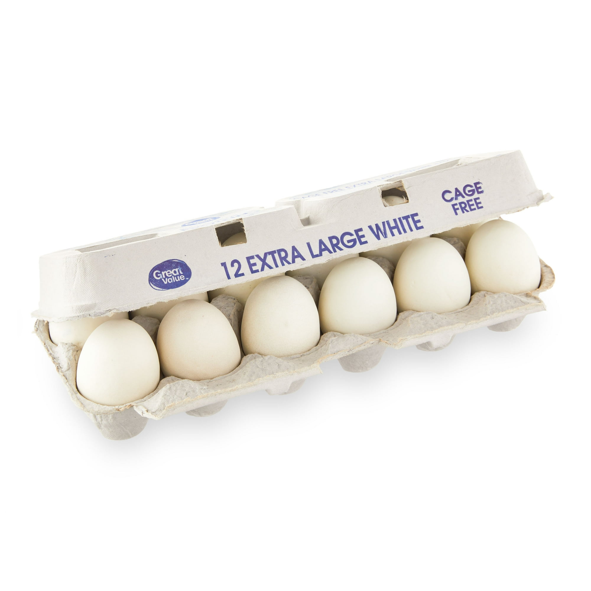 Great Value Cage-Free Extra Large White Eggs, 12 Count